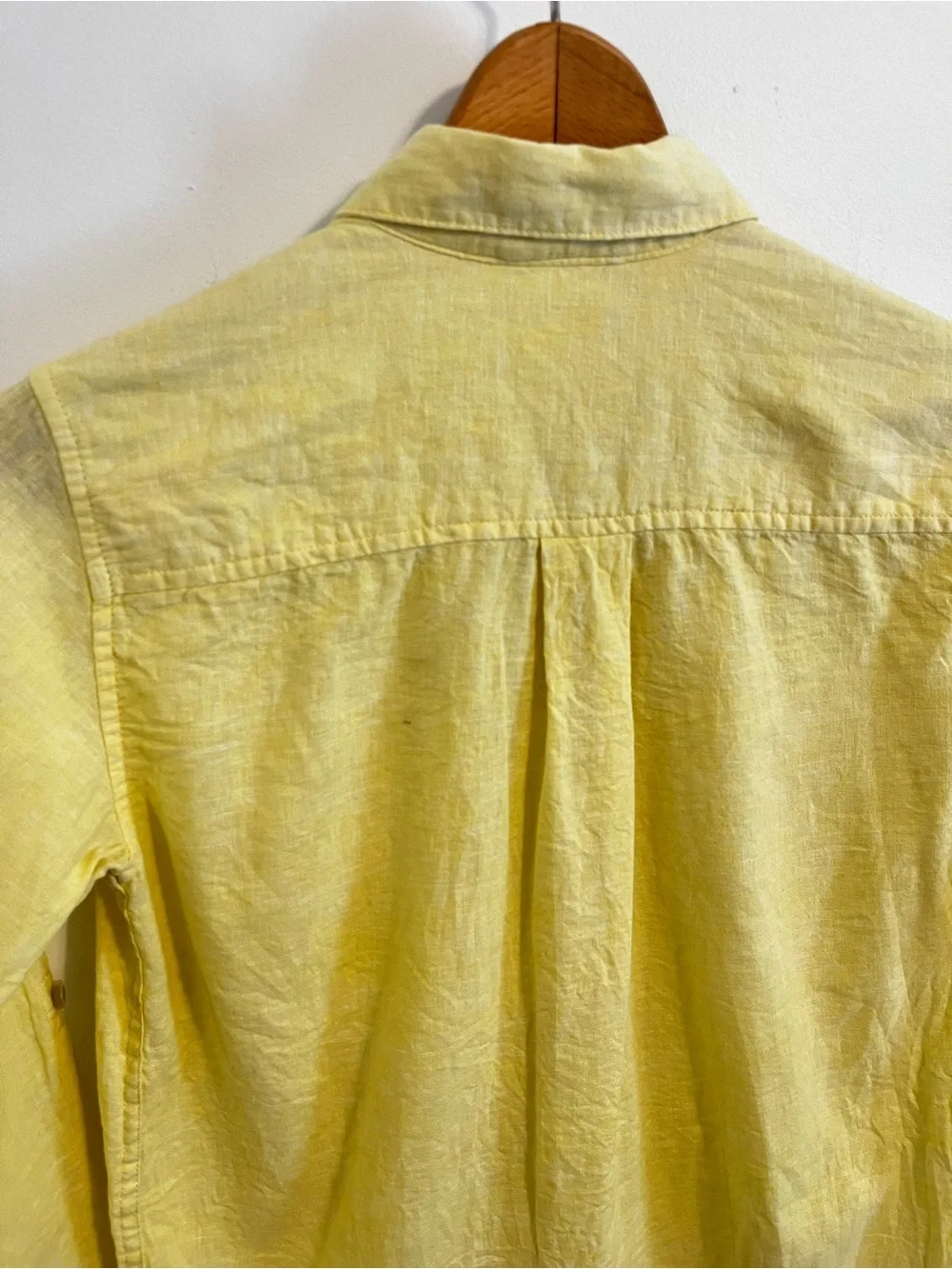 Gymboree Linen Cotton Button Down Shirt Long Sleeve Yellow Boys 12 Classic Prep